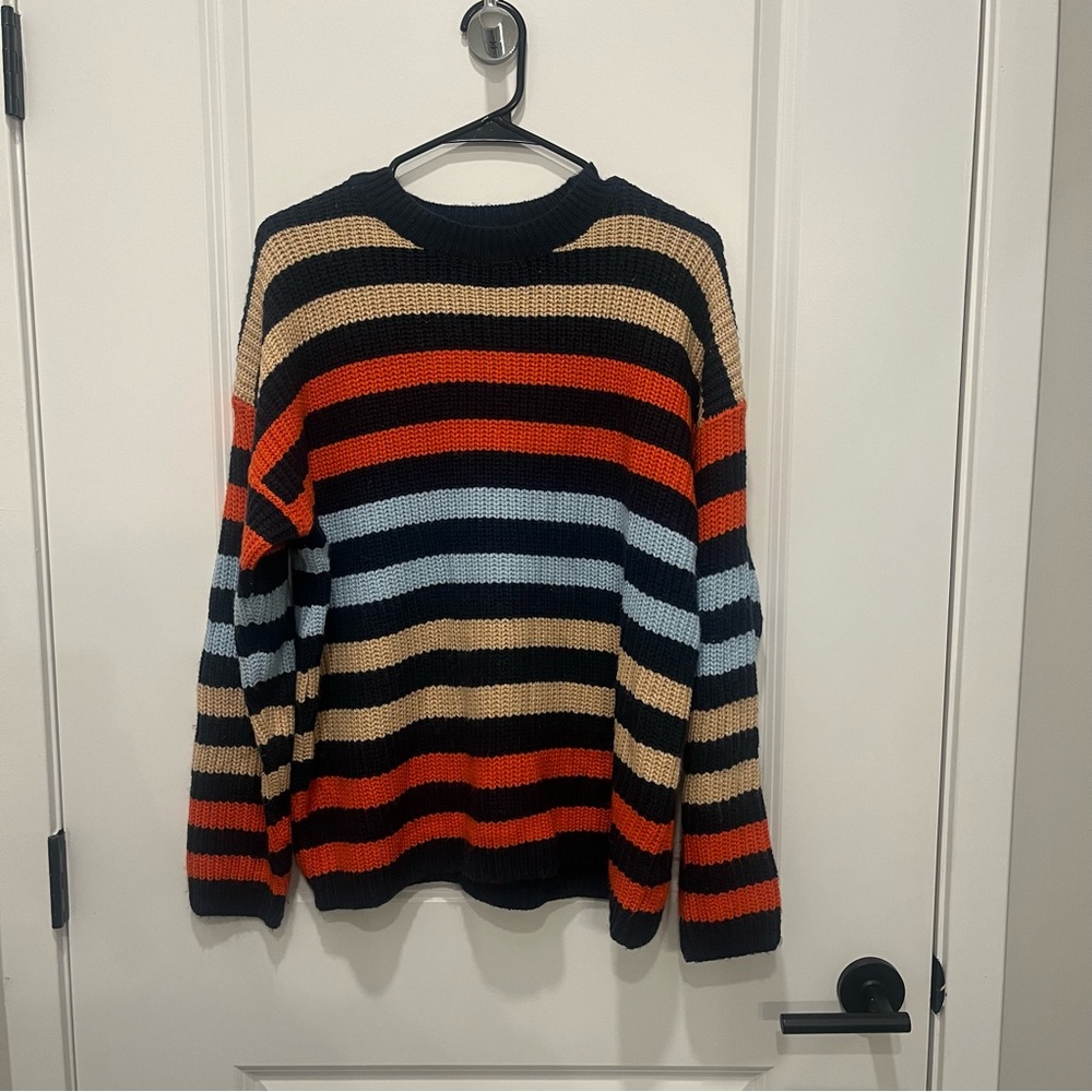 Kirundo Striped Knit Sweater Womens Size L Crew Neck Pullover Long Sleeve